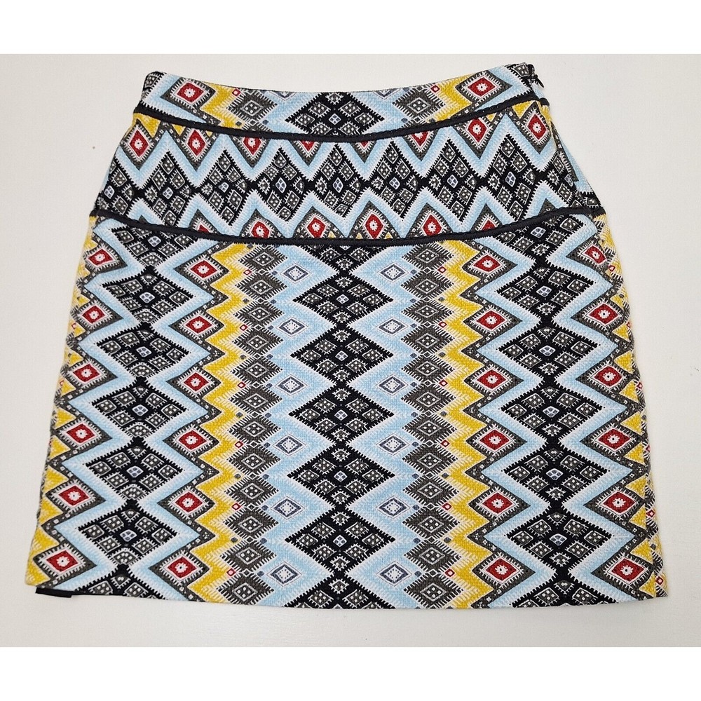 Ann Taylor Loft Bright Colorful Diamond Pattern Lined Pencil Skirt Women's Sz 2
